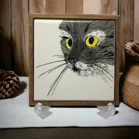 Sierra Windsong Other - Vintage Sierra Windsong Susan Lilly Tile Cat Trivet Hand Painted & Signed 1988